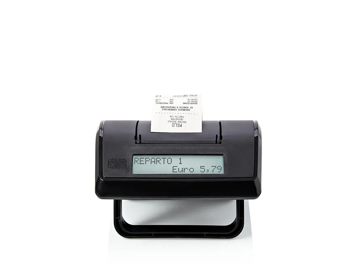 Milo RT Axon Micrelec — Schermo LCD cliente 2x16 caratteri integrato ad alta luminosità