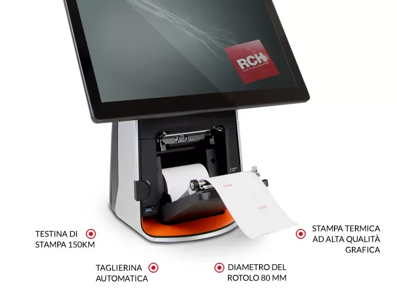 RCH DVA50P — Vista frontale con stampante