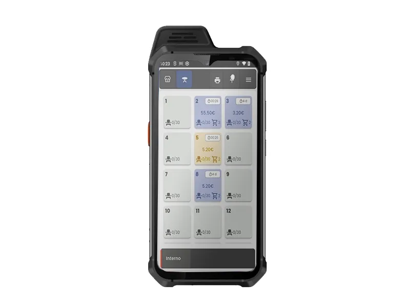 Palmare T6 Pay RCH — Transazione contactless con chip NFC posteriore