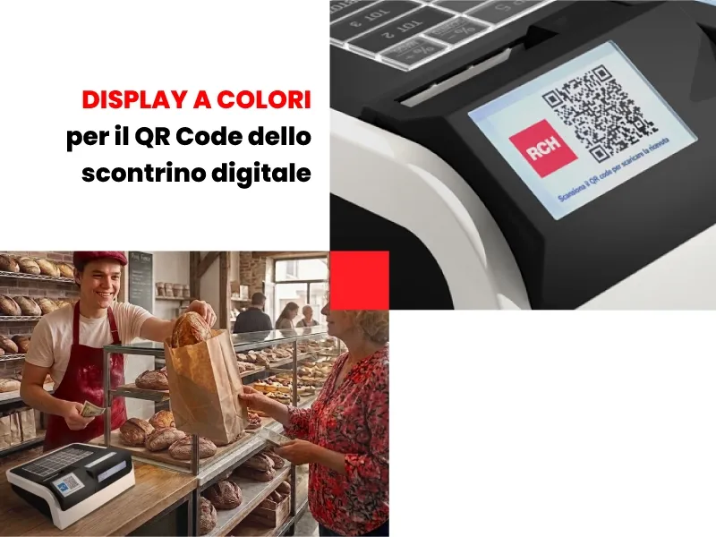 RCH WallE Mec RT Digital — Vista frontale con display QR Code
